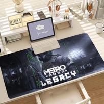 Game M-Metro 2033 Mouse Pad Anti Slip Rubber Edge Locked Thickened Laptop Gaming Desk Mat 30x80cm gray