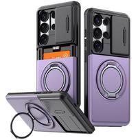 Shockproof Armor Card Slot Holder Cover Funda for Samsung Galaxy S26 Ultra S26 Plus S26Ultra S26+ S 26 Ultra Slide Lens Coque Galaxy S26 Ultra