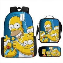 Simpsonai Vaikų Kuprinės Rinkinys Mokyklinė Kuprinė Peties Krepšys Pieštukinė 3 Dalys Animacinis Mielas Madingas Berniukams Mergaitėms Dovanos Three piece set