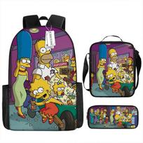 Simpsonai Vaikų Kuprinės Rinkinys Mokyklinė Kuprinė Peties Krepšys Pieštukinė 3 Dalys Animacinis Mielas Madingas Berniukams Mergaitėms Dovanos Three piece set