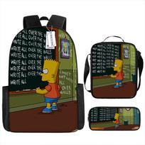 Simpsonai Vaikų Kuprinės Rinkinys Mokyklinė Kuprinė Peties Krepšys Pieštukinė 3 Dalys Animacinis Mielas Madingas Berniukams Mergaitėms Dovanos Three piece set