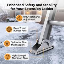 2PCS Ladder Anti Slip Feet Fit for Werner D1200 D1300 D1700 D1800 Extension Ladder gray