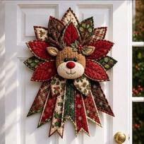 1 rinkinys Kalėdinis durų kabinamas vainikas Dygsniuoto audinio Meduoliukas Poinsettia Medis Pasidaryk pats siuvimo rinkinys Šventinės rankdarbių namų dekoras Dovana A6