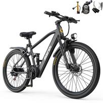 Aairsk GT900 Elektrinis dviratis, 21 pavara, Pilna pakaba, 36V13Ah Baterija, 65Km Nuotolis, NFC Atrakinimas, Visureigis E-dviratis Elektrinis Dviratis 26 inch Tire juoda