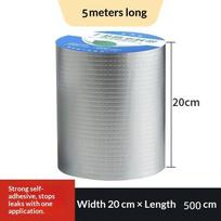 5M Super Lipni Aliuminio Folijos Butilo Gumos Juosta Atspari Temperatūrai Vandeniui Nelaidi Stogo Vamzdžio Nuotėkio Sustabdymo Įtrūkio Kanalo Remonto Juosta 20CM