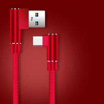 90 laipsnių alkūnė 40 W USB iki C tipo greito įkrovimo laidas, skirtas Huawei Mate 50 40 30 Xiaomi Samsung USB Type C greito įkrovimo duomenų laidas 1.5m raudona