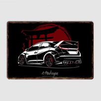 2015 Civic Type R Klasikinio Automobilio Metalo Ženklas Plakatas Garažo Dekoras Kambario Dekoras Automobilių Klubo Skardinis Namų Dekoras 20x30cm（7.8x11.8inch） brown