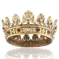 Barokinė Vintažinė Imituoto Balto Perlo Karūna Karaliaus Karalienės Tiara Gimtadienio Plaukų Aksesuarai beige
