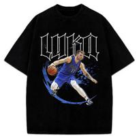 Luka Doncic Shirt Daddy Luka Magic Stepback Dallas Custom Design Graphic TShirt M blue