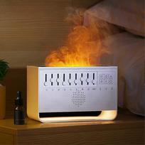Bluetooth White Noise Machine Flame Aroma Diffuser, 8 DIY Soothing Sounds, Large Mist Humidifier for Sleep Meditation Yoga & Office