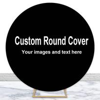 Tableclothsfactory Custom Round Backdrop Cover Circle Background Wall for Birthday Party Baby Shower Happy New Year Decorations DIA 150cm (5 ft) gray
