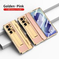 Galaxy Z Fold8 Case Electroplated Faux Leather With Magnetic Stand Support Compatible Fold7 Fold6 Fold5 Samsung Galaxy Z Fold8 Ultra gray