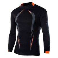 Premium Men Compression Base Layer Top With Superior Thermal Fitness Long Sleeve M pilka spalva