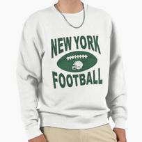 Unisex Cotton Sweater Pullover Hoodie Printed Sweater New York Football Vintage Retro Style Pullover Sweatshirt Casual Long Sleeve Sweatshirt 3XL (80-90kg) balta
