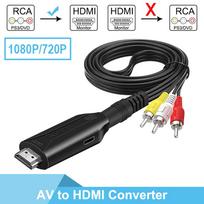 AV to HDMI Converter HDMI 1080P 720P for Set-top Box Computer to TV Cable Three-color RCA Male Cable Length 1m/3.3ft