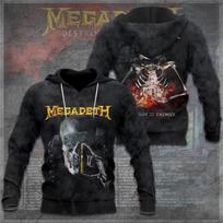 Rock Band Megadeth 3D Print Hoodies Men Women Fashion Retro Y2K Graphic Hoodie Sweatshirt Mens Clothing Men Tracksuit Gift Fan S black