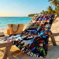 Roblox Beach Towel Super Soft & Absorbent Comfortable Lightweight 80cmx160cm(31x63inch)