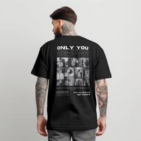 Individualizuoti nuotraukų koliažo marškinėliai Su pasirinktu žinute Poros metinių dovana T-shirt 130 gray