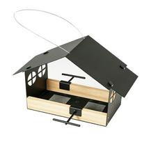 Iron Hanging Bird Feeder Weatherproof Bird Food Container Durable Bird Rest Station  Bird Watching juoda