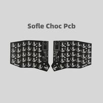 Sofle Choc Split Mechanical Keyboard PCB Kit 58 Keys Ergonomic Low Profile DIY Keyboard VIAL QMK Programmable Wired Wireless black