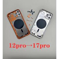 Galinio korpuso baterijos dangtelis, skirtas iPhone 12 Pro, konvertuoti į 17 Pro 12 Pro į 17 Pro Max „pasidaryk pats“ 12 Pro tipo 17 Pro su dėklu 12Pro To 17Pro White white