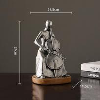 Dervos rankdarbiai Realistiška figūrėlės skulptūra Abstraktaus muzikanto Čelo violončelininko Gitara gitaristo Statulėlės Namų dekoravimas gray