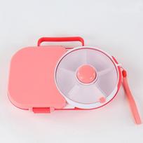 New With 5 Compartments Rotating Lunch Boxes Moisture-Proof Dustproof Rotating Snack Container Sealing Multifunction Bento Box rožinė