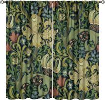 William Morris vintažinės gėlių užuolaidos nuo saulės   William Morris kaimiško boho stiliaus gėlių langų užuolaidos   svetainei, miegamajam 42  P 130*150 Grommet Top 1pcs