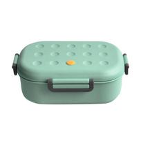 Adult Student Lunch Box Silicone Vent Plug Compartment Separation Lunch Box žalia