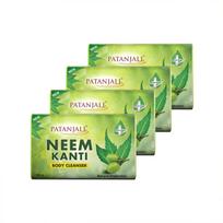 Patanjali Neem Kanti Herbal Body Cleanser Soap for Men and Women 150gXPack of 4 Moisturizing Deep Clean yellow