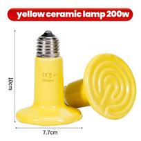 200w Ceramic Heating Lamp 220v-240v Reptile Pet E27 Interface 25W-200W Gecko Lizard Tortoise Heating Equipment Raise Pet Tools yellow