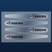 4/8 vnt. Automobilio durų rankenėlių apsauginė plėvelė nuo įbrėžimų Lipdukai, decal'ai, skirti Volvo Rdesign V40 V50 S40 S80 XC60 S90 XC90 S60 C40 S60 gray
