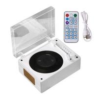Retro nešiojamas muzikos grotuvas su garsiakalbiu, „Bluetooth“ suderinamas stalinis grotuvas su nuotolinio valdymo pultu namams, palaiko USB/Type-C balta