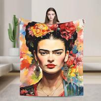 F-Frida K-Kahlo Dizaino Antklodės Užvalkalas Flanelinis Mesti Antklodė Vasaros Oro Kondicionieriaus Dekoras Minkštas Šiltas Lovos Pledas 100X130CM black