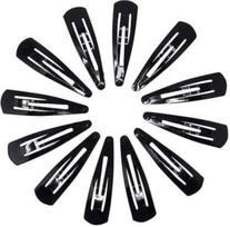 On Blow Tic Tac Hair Pins | Snap Tik Tak Hair Clips (Pack of 24) Metal Black Color (5.5 cm) for Women and Girls black