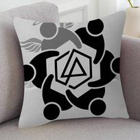Rock Band Linkin Park Cute Cartoon L Game Cushion Cover Pillowcase Upholstery Sofa Throw Pillow Home Decor Pillowcas 30cmx30cm(12x12Inch) black