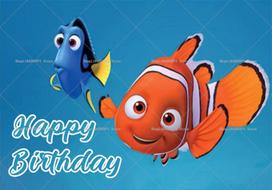 Cartoon Nemo Dory Party Vinyl Background Disney Finding Nemo Backdrops Wall Cloth Baby Shower Birthday Party Decor Gifts 47.2x31.5inch/120*80cm blue