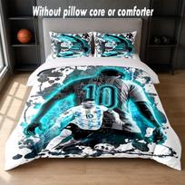 Lionel Messi Design Bed Bedding Set 1 Duvet Cover + 2 Pillowcases Soft Breathable Household Bed Linens 135cm*200cm white