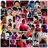 50Pcs The Weeknd Sticker Computer Phone Case Decoration Water Cup Waterproof Sticker Toy red