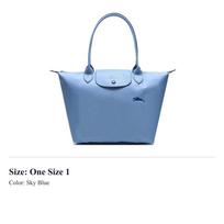 LONGCHAMP Le Pliage Club Canvas Handbag, Dumpling Bag, Shoulder Bag Medium Women's Sky Blue 2605619P38 One Size 1 dangaus mėlyna spalva