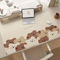 Original Leather Mouse Pad Desk Student Waterproof Oilproof University Dormitory Desk Pad 30x80x0.2cm beige