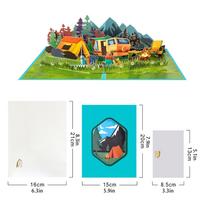 3D Travel Pop Up Card for Retirement Graduation Bon Voyage Adventure Greeting Card for Traveler Tourist blue