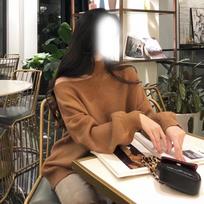 Hong Kong Style Halter Neck Off-Shoulder Sweater, Women's Medium-Long, 2026 Autumn/Winter New Arrival, Loose Sexy Knit Top One Size black