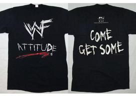 WWF Attitude Era Ateikite, gaukite 1998 m. Vintažinio stiliaus juodi unisex marškinėliai XXXL white