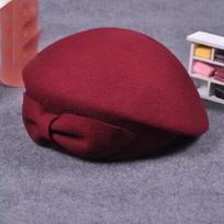 Elegant Korean Vintage Side Bow 100% Wool Beret For Women Warm Winter Stewardess French Artist Cap Sweet Girls Daily Gift Hat One Size bordinė