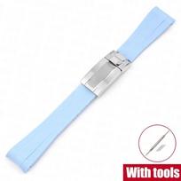 Lenktas guminis laikrodžio dirželis skirtas Omega x Swatch Moonswatch nerūdijančio plieno sulankstoma sagtis Vyriška moteriška tpu diržas Rolex 20mm 20mm white