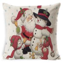 Kalėdinė lino marginta pagalvės užvalkalas Namų biuro dekoracija Pagalvė Sofos pagalvės užvalkalas 45 * 45Cm pillow cover brown
