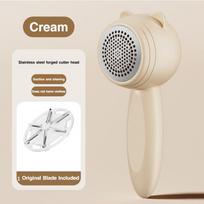 Professional Electric Clothes Shaver,Fabric Lint and Pill Remover,Rechargeable Portable Fuzz Trimmer for Sweaters,Blankets,Jackets,Home Household Use cream color,1pc beige