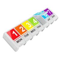 7 Days Medicine Box Tablet Dispenser Organizer Pill Box Splitters Plastic Storage Box  Weekly Pill Case white