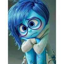 Disney deimantinė tapyba Inside Out pliušas Gydanti iliustracija Deimantinė mozaika Kryželiu siuvinėjimas Deimantais inkrustuota Kambario dekoracija Dovana Round 30x40cm blue